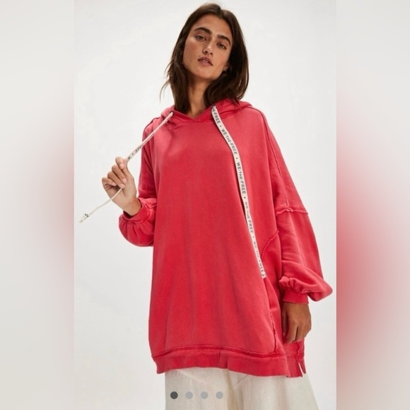 We the Free Tops - We the Free Red Oversized Hoodie Size Large NWT